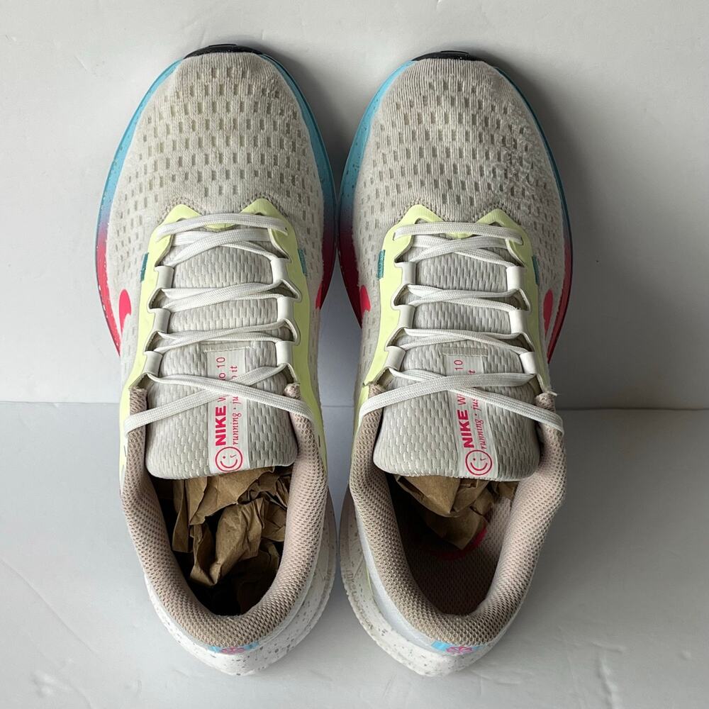 Nike Air Winflo 10 Women's Running Shoes 7.5 White Pink Volt FZ3973-100 Athletic